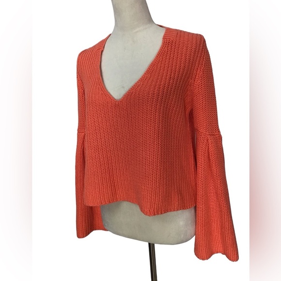 Free People Damsel Flared Sleeve V Neck Sweater Women’s Size Medium NEW - Picture 6 of 11